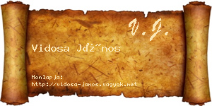 Vidosa János névjegykártya